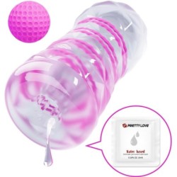 Masturbador Masculino Fantasy Espiral Interna Y Bolas Transparente