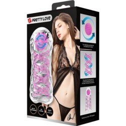 Moški masturbator Fantasy Spiralna Notranjost In Kroglice Prozoren