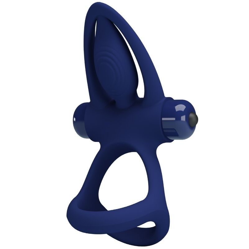 Mat Doppelring mit Vibration & blauem Stimulator