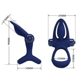 Mat Anel Duplo Com Vibração & Estimulador Azul