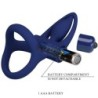 Mat Anello Doppio con Vibrazione & Stimolatore Blu