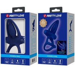 Mat Anello Doppio con Vibrazione & Stimolatore Blu