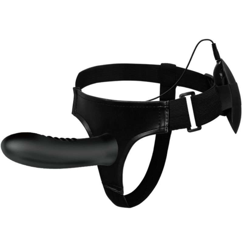 Myron Strap On värinällä ja ontolla dildolla