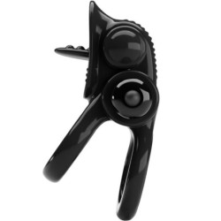 Anel Paixão Duplo Anel Vibratório + Estimulador de Clitóris Preto