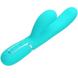 Perlita Vibrador Ponto G 3 Em 1 Multifunção Verde Água