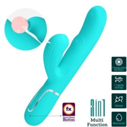 Perleta Vibrador Punt G 3 En 1 Multifunció Verd Aigua