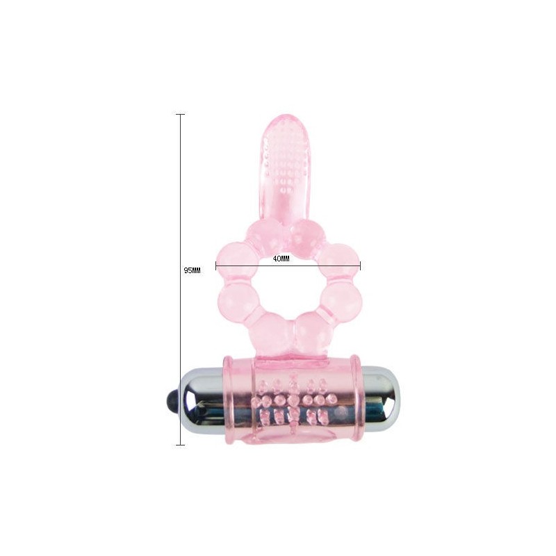Silikone Ring 10 Rytmer Tunge Med Vibration Rosa
