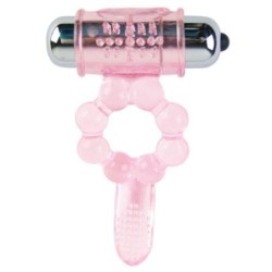 Anneau Silicone 10 Rythmes Langue Avec Vibration Rose