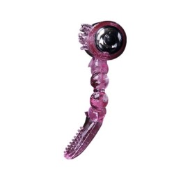 Silikone Ring 10 Rytmer Tunge Med Vibration Rosa