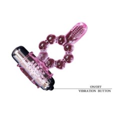 Silikone Ring 10 Rytmer Tunge Med Vibration Rosa