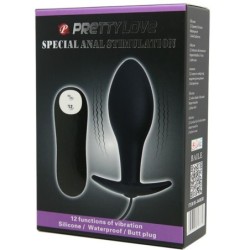 Silicone Anchor Shaped Anal Plug 12 Vibration Modes Black