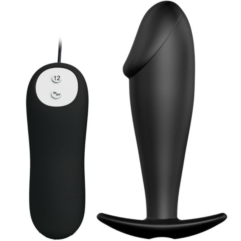 Plug Anal Silicona Forma Penil I 12 Modes Vibració Negre Plug Anal Silicona Forma Penil I 12 Modes Vibració Negre