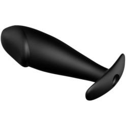 Plug Anal Silicona Forma Pene Y 12 Modos Vibracion Negro