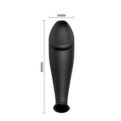 Analinis Kištukas Silikoninis Varpos Formos Su 12 Vibracijos Režimų Juodas