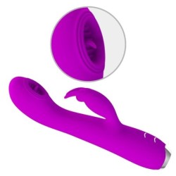 Rachel Vibrador Recarregável Com Succionador Roxo