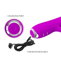Rachel Vibrador Recarregável Com Succionador Roxo