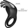 Ruben Vibrating Cock Ring 7 Vibrations Silicone Black