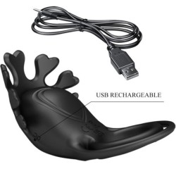 Ruben Vibrating Cock Ring 7 Vibrations Silicone Black