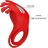 Ruben Anillo Vibrador 7 Vibraciones Silicona Rojo