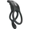 Seth Dobbelt Vibrerende Penisring Rabbit 7 Vibrationer Sort