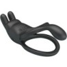 Seth Dobbelt Vibrerende Penisring Rabbit 7 Vibrationer Sort