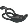 Seth Dobbelt Vibrerende Penisring Rabbit 7 Vibrationer Sort