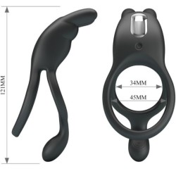 Seth Doppel Vibrations-Rabbitring 7 Vibrationen Schwarz