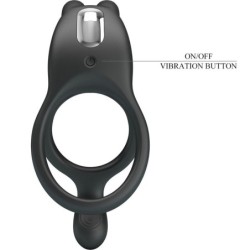 Σεθ Διπλός Δακτύλιος Δονητής Rabbit 7 Δονήσεις Μαύρο