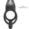 Seth Dobbelt Vibrerende Penisring Rabbit 7 Vibrationer Sort