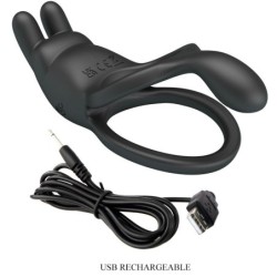 Seth Doppel Vibrations-Rabbitring 7 Vibrationen Schwarz