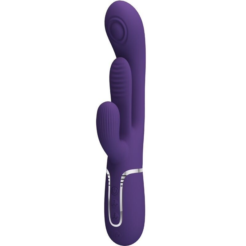 Shania Trojni Vibrator Zajček Multifunkcijski Vijoličen