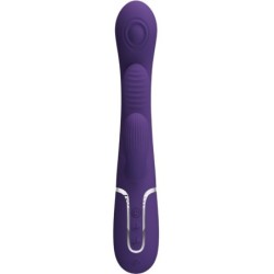 Shania Trojni Vibrator Zajček Multifunkcijski Vijoličen