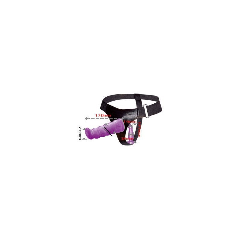 Imbracatura Anale e Vaginale Femminile Viola Punto G 17 Cm