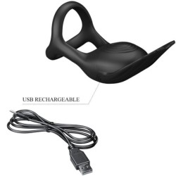 Silas Inel Vibrator 7 Vibrații Silicon Negru
