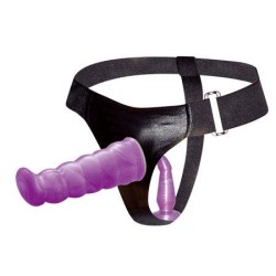 Moteriški violetiniai analiniai ir vaginaliniai diržai G taškas 17 cm