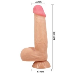 Sliding Skin Series Realistisk Dildo Med Sugekop Glidende Hud Fjernbetjening Naturlig 21.8 Cm