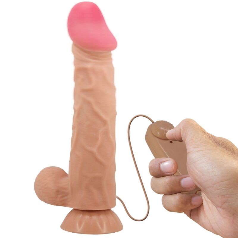 Sliding Skin Series Realistisk Dildo Med Sugpropp Glidande Hud Fjärrkontroll Naturlig 24 Cm