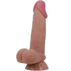 Sliding Skin Series Realistiškas Dildo Su Siurbtuku Slystanti Oda Tamsaus Gymio 19.4 Cm