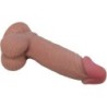 Realistické dildo série Sliding Skin s prísavkou, posuvná koža, tmavohnedé, 19,4 cm