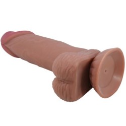 Realistyczne Dildo Serii Sliding Skin Z Przyssawką Przesuwna Skóra Brunet 19.4 Cm