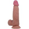 Sliding Skin Series Realistični Dildo s priseskom Drseča Koža Temnopolt 20,6 cm