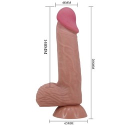 Sliding Skin Series Realistični Dildo s priseskom Drseča Koža Temnopolt 20,6 cm