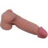 Sliding Skin Series Realistischer Dildo mit Saugnapf Gleithaut Dunkel 21.8 Cm