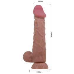 Sliding Skin Series Realistinen Dildo Imujalalla Liukuva Iho Tumma 24 Cm