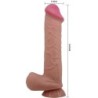 Sliding Skin Series Realistični Dildo s priseskom Drseča Koža Temnopolt 26 cm