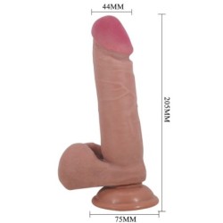 Sliding Skin Series Realistischer Dildo mit Saugnapf Gleithaut Mulatte 20,5 Cm