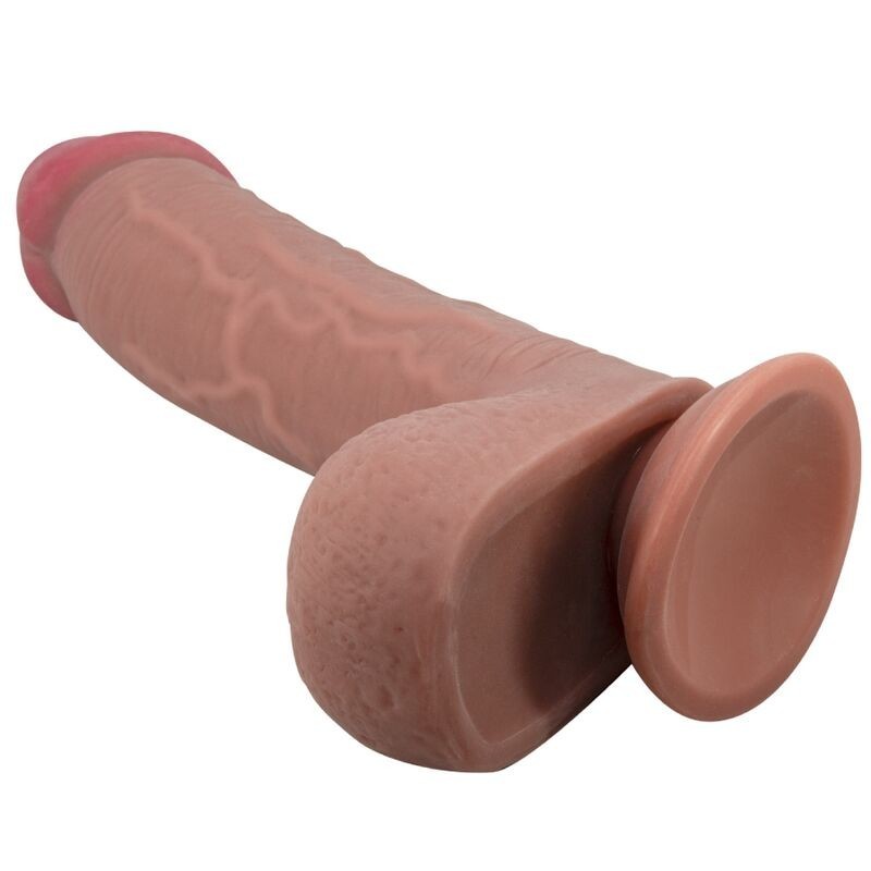 Sliding Skin Series Dildo Realístico Con Ventosa Piel Deslizante Mulato 23.4 Cm
