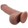 Realistyczne Dildo Serii Sliding Skin Z Przyssawką Przesuwna Skóra Mulat 23.4 Cm
