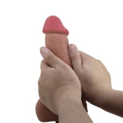 Sliding Skin Series Realistisk Dildo Med Sugpropp Glidande Hud Mulatt 23.4 Cm