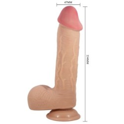 Sliding Skin Series Realistisk Dildo Med Sugpropp Glidande Hud Naturlig 23.4 Cm